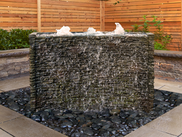 Stacked Slate Spillway Wall Landscape Fountain Kit - 32-inch
